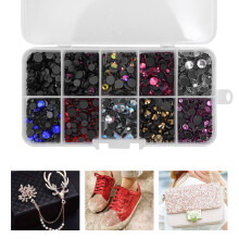 5000 Stück Glas Flachboden Hot-Fix Strass Steine Nail Art Handyhüllen Dekoration 10 Farben