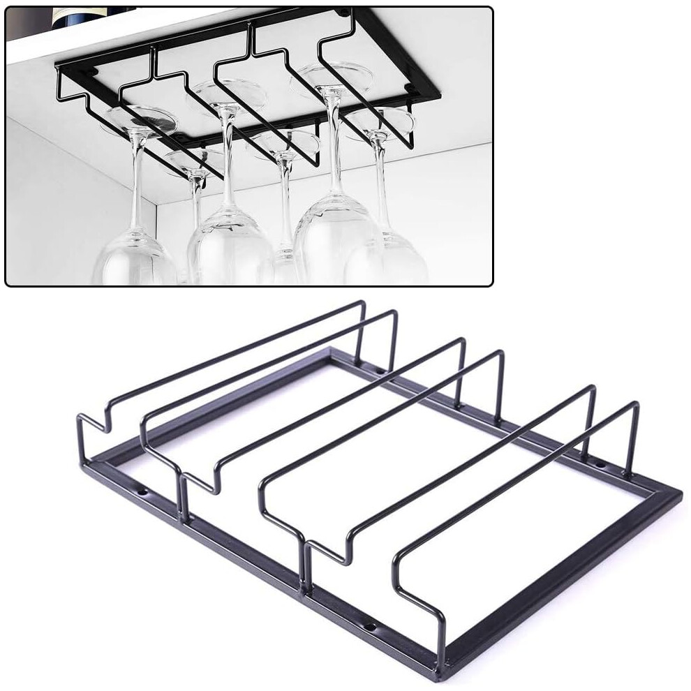 Elegant Under Cabinet Stemware Rack, Space Saving Design Wine Glass Holder For Multiple Glass Types-image-OPC-PN2Q9KR-NEW