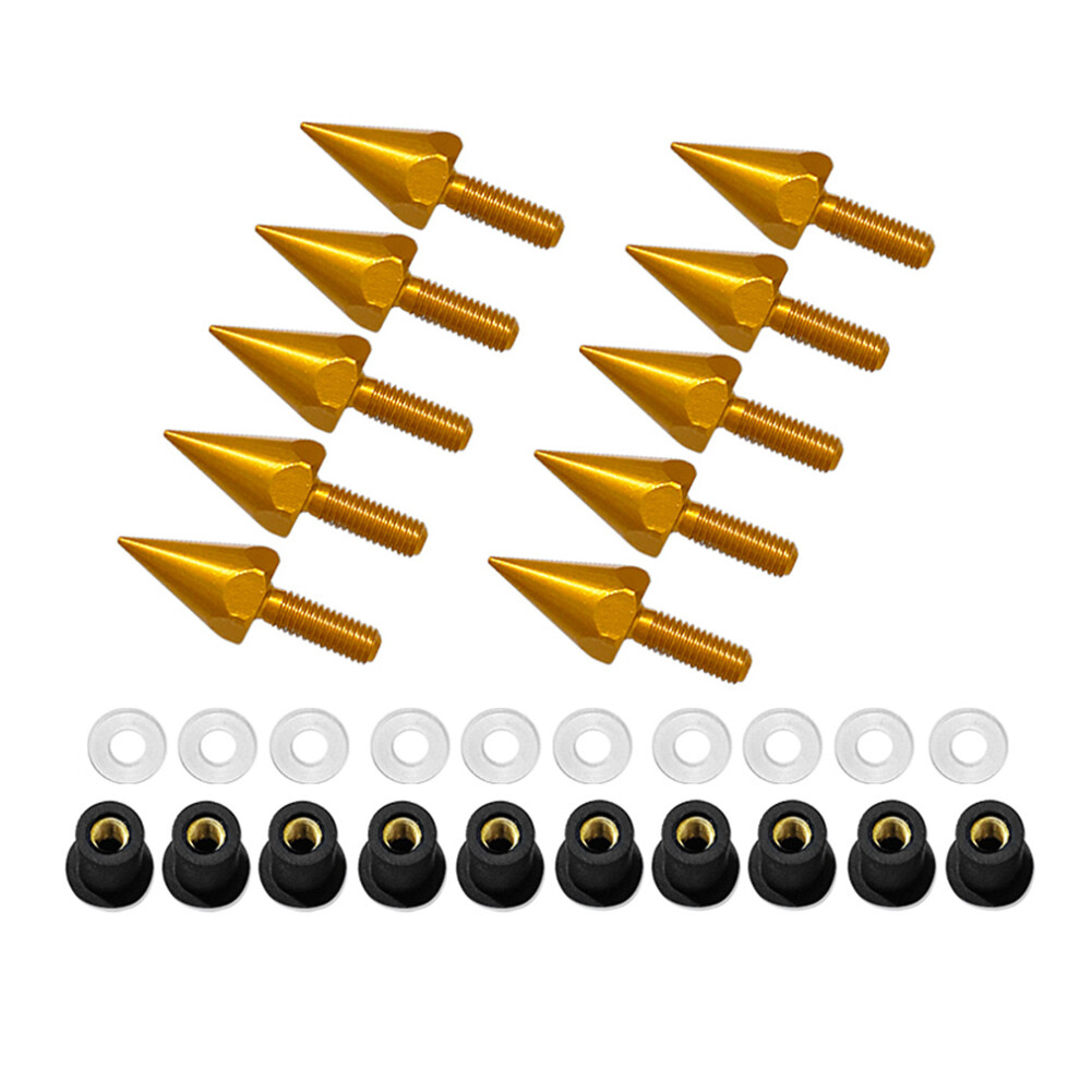 Universal M5 Windshield Spike Bolts Set Cnc Aluminum Alloy Color Gold 4691362500626