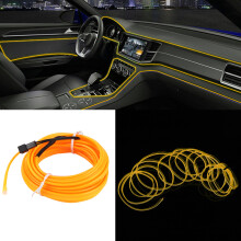 Innenraum-LED-Lichtleiste 4M Gelbe Kaltlampe Autos nutzt Dekoration