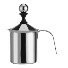 Ekonomický napěňovač mléka, nerezová ocel, ruční ovládání, tepelně odolná rukojeť pro kávové latte, cappuccino a horkou čokoládu