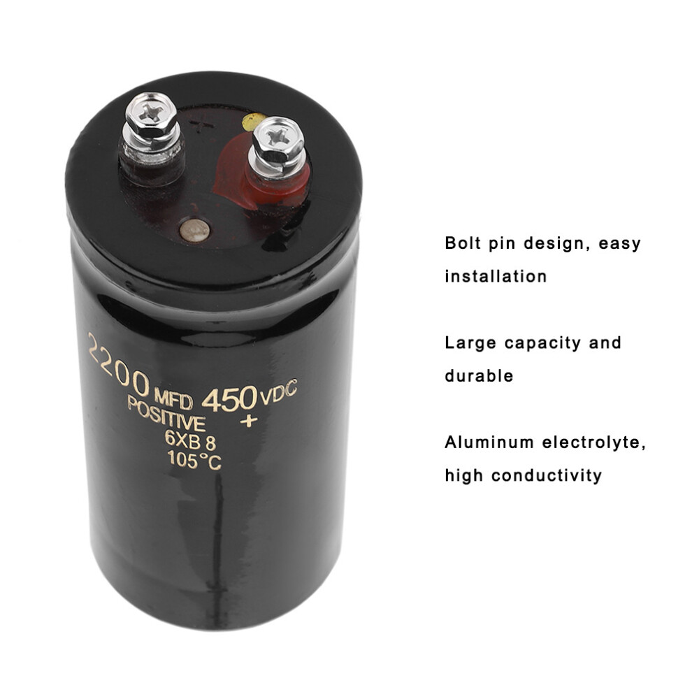 Electrolytic Capacitor 450V 2200Uf Bolt Pin Aluminum Dielectric 50Mm Diameter 3621362502062