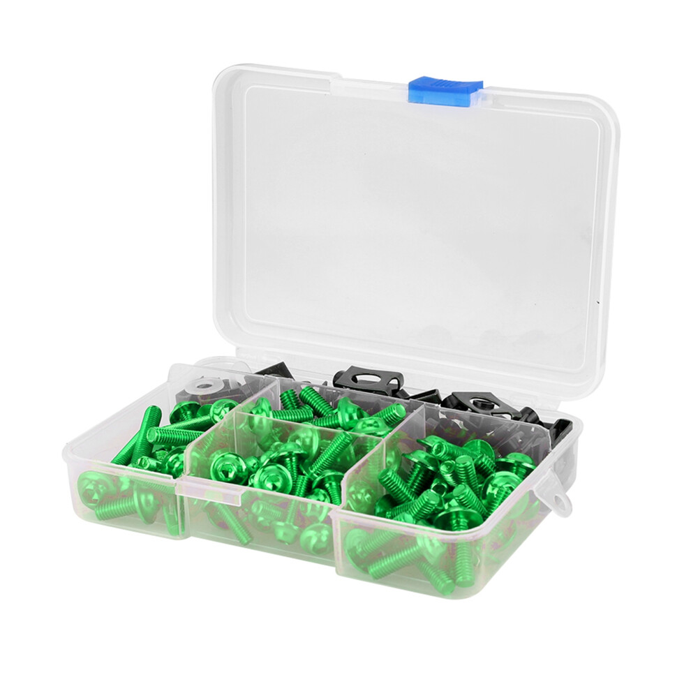 177Pcs Aluminum Motorcycle Fairing Bolts Kit M5 M6 For Sportbikes Green 5091362502344