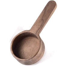 Cucharilla de té, ideal para regalar, con mango largo ergonómico, diseño de superficie lisa. Tazas medidoras de madera natural para café, té,