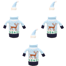 Dekorativt vinflaskebeklædning, unikt festligt design, grim sweater til jul, vinflaskebetræk, førsteklasses håndværk til din genanvendelige