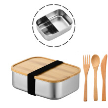 Vielseitige Bento-Box, Edelstahl-Lunchbox mit silikonversiegeltem Deckel, auslaufsicher, mikrowellengeeignet, für Schule, Arbeit, Fitnessstudio,