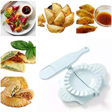 Elegante dumplingmaker, gemaakt van tarwestro, multifunctioneel ontwerp, maakt snel en ruimtebesparend dumplings en heeft een decoratieve gekartelde