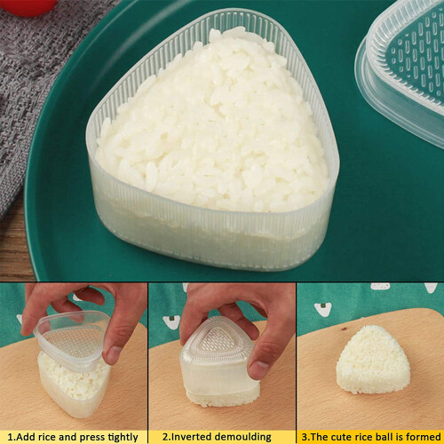 Κιτ καλουπιών Onigiri, κατάλληλο για πλυντήριο πιάτων για σούσι με πλαστική 2