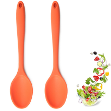 Colheres de cozinha resistentes ao calor, colheres de silicone antiaderentes com design ergonômico, utensílios livres de BPA para uma experiência