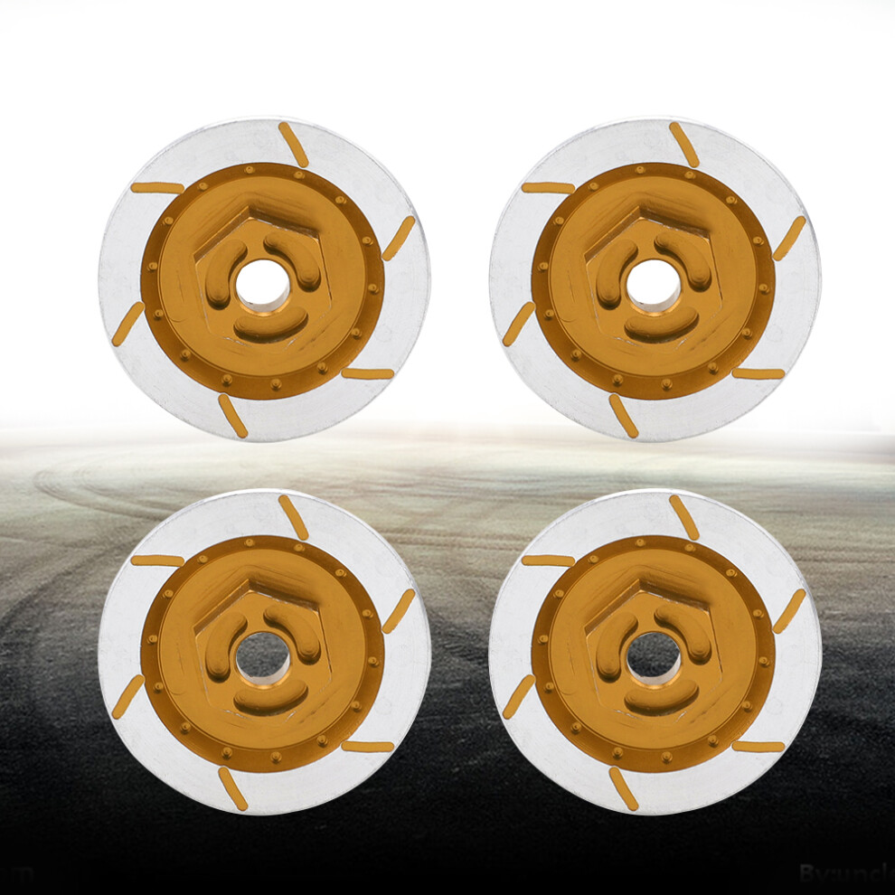 Hsp 1/10 Rc Car Aluminium Alloy Brake Discs 4Pcs For 94123/R31 Yellow 7631362509745