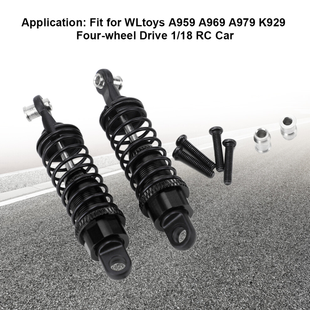 2Pcs Aluminum Shock Absorbers For Rc Cars 65Mm Black 9301362509837