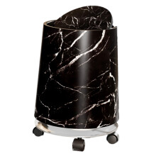 Marble Waste Bin Removable Inner Waste Bin Double Layer Trash Can Garbage Container Household Trash Bins for Living Room Home, Black M