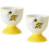2Pc Ceramic Eggs Cup With Bees Embossed Pattern Eggs Holder Tray Kitchenwares Spring Home Decoration Breakfast Tableware Ceramic Tableware 5