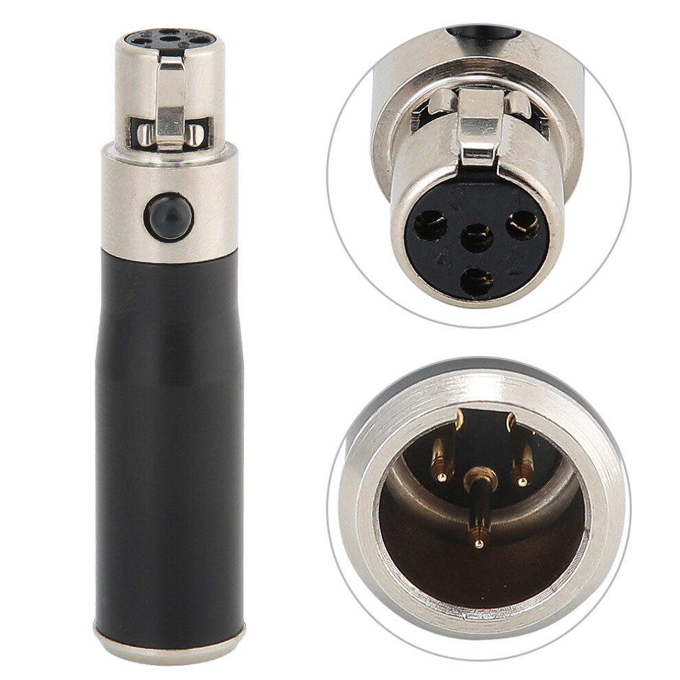 2Pcs Audio Adapter: Mini Xlr 3Pin Male To 4Pin Female Zinc Alloy 7901362512275