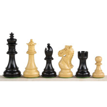 King's Bridal sakkfigurák, ébenfa, 3,75 hüvelykes, faragott fából