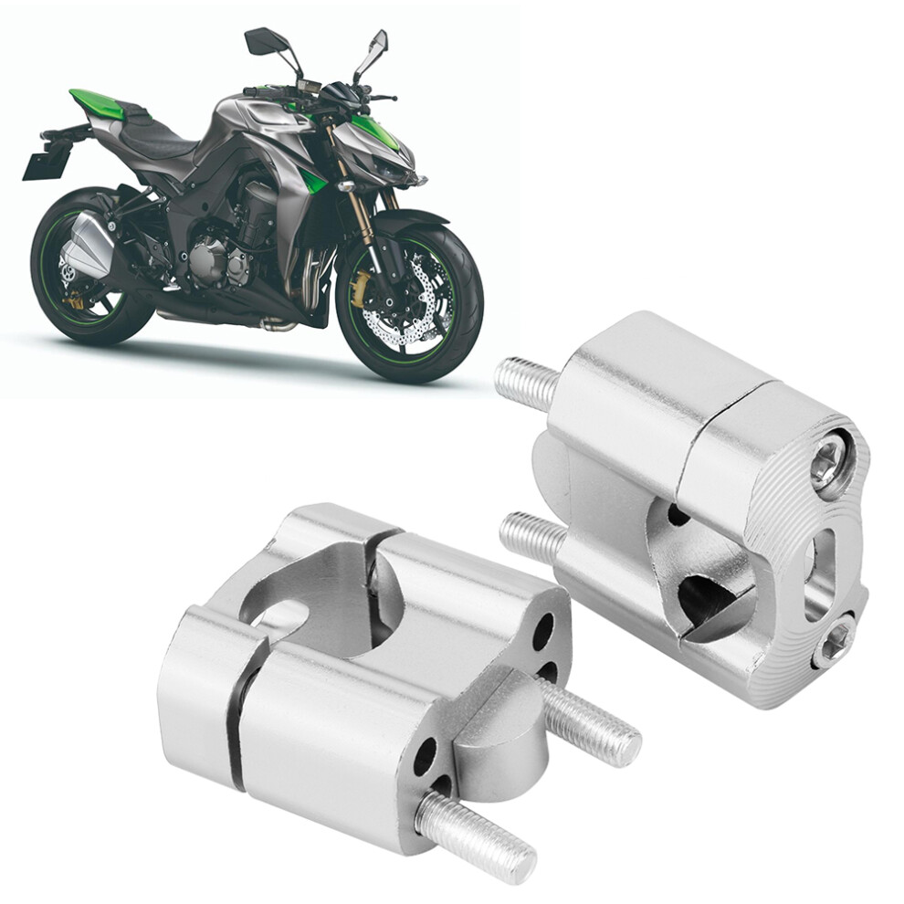 Cnc Aluminum 22Mm/28Mm Motorcycle Handlebar Riser Clamps Adapter Silver 9431362513296