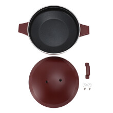 Oven Safe Pan Set Even Heating Nonstick Coating Aluminum Alloy Multifunctional Use Stay Cool Handles Durable Construction Braising Dots Lid Hard Anodi