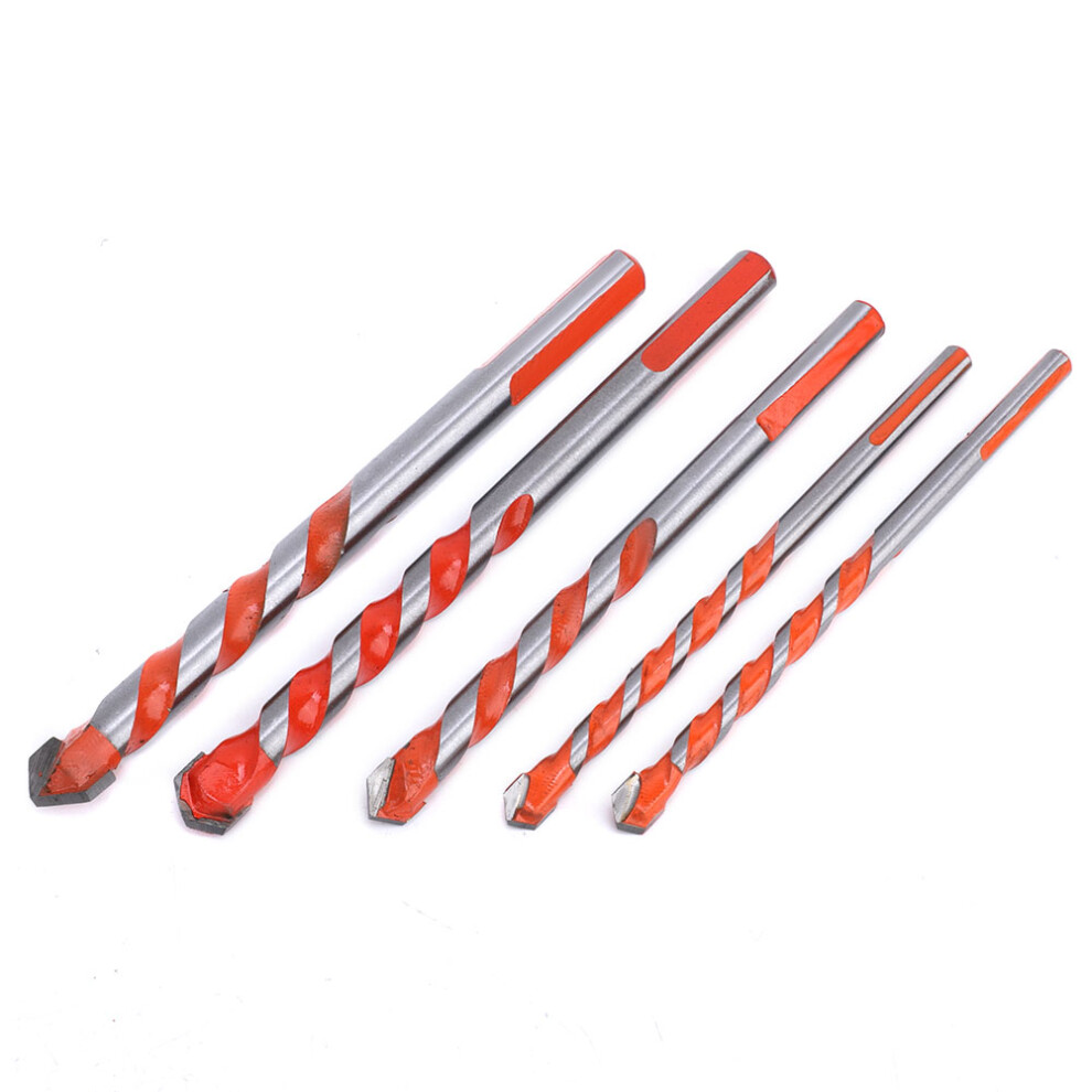 5Pcs High Wear Resistance Alloy Drill Bits, 6-12Mm For Wood & Wall 7901362515313