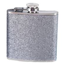 Diskrete 177-ml-Flachmannflasche, hochwertiger Edelstahl, schickes Glitzer-Außendesign, auslaufsicher – ideal für Outdoor-Abenteuer und als