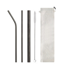 Pajitas curvas para beber, pajitas reutilizables de acero inoxidable para cócteles y bebidas frías, pajitas de metal aptas para lavavajillas con
