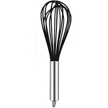 Hitzebeständiger Silikon-Schneebesen, flexibles Design für kratzfestes Kochgeschirr, ergonomischer Griff aus robustem Edelstahl,