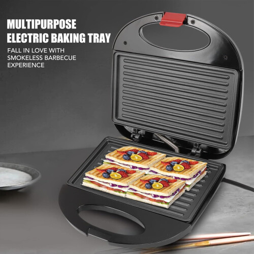 Ηλεκτρική σχάρα Panini Press, αντικολλητικές πλάκες με ενδεικτικές λυχνίες, αυτόματος 1