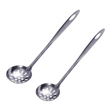 Bordserviceredskab, serveringsske i rustfrit stål med filterskål, nem håndvaskeske til hurtig rengøring, pladsbesparende design med håndtagskrog