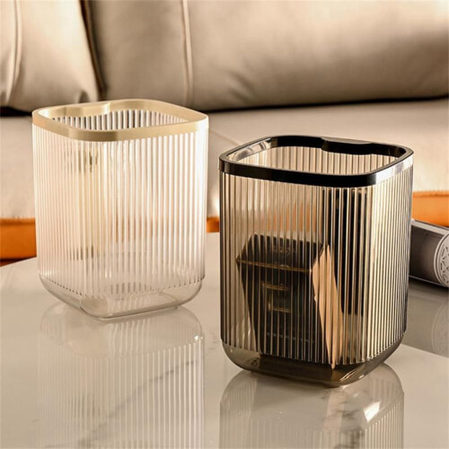1 Piece Mini Desktop Small Trash Can Plastic with Mobile Phone Holder Wastebasket Garbage Bin,Black 2