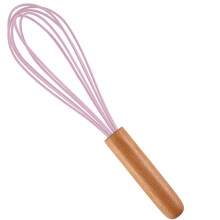 Frusta da cucina con design antiscivolo, frusta da cucina in filo di silicone, manico in legno, misure versatili, resistente al calore (fino a