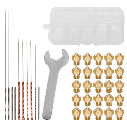 3D Printer Nozzle & Maintenance Kit, Brass Nozzles, Wrench, Storage Box 2