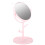 Cute Pink Desktop Mirror with Rotating Function & Cat Ear Makeup Tray 6