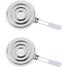 Varmediffusor til gas- og elektriske komfurer, flammereducer med jævn varmefordeling, simmerplade i rustfrit stål, køligt håndtag til madlavning