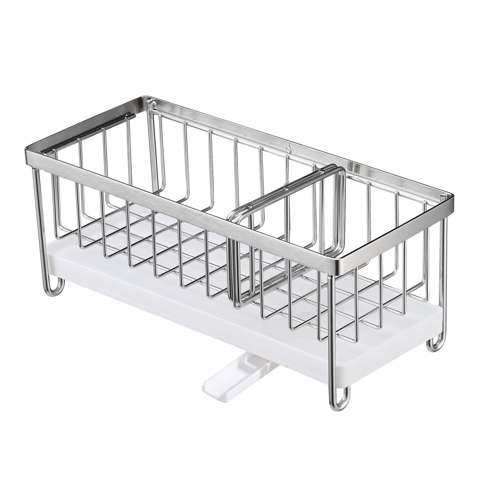 Brush Holder For Kitchen Sink, Stainless Steel Sink Caddy With Rotatable Spout And Rustproof Auto Draining Tray, Kitchen Sink Organizer With Adjustabl 9318128083159