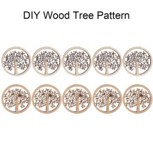 10 Stück Holzbaum-Muster-Chips für DIY-Handwerksprojekte Scrapbooking Heimdekoration