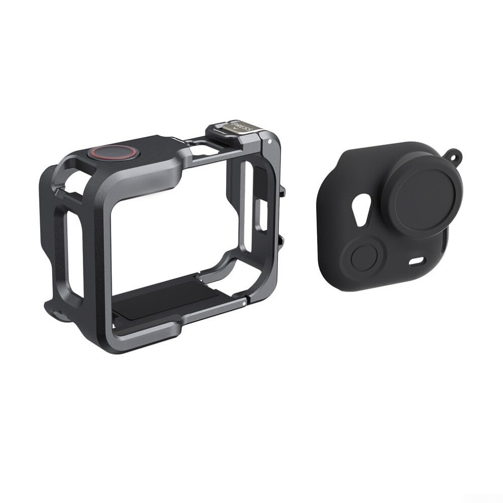 Camera Cage Aluminum Alloy, Protective Cage With Aluminum Alloy Frame Silicone Grip Release Knob With Look For Action Camera 9323874043272