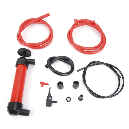 Tragbare manuelle Auto-Ölsaugpumpe 200cc ABS Rot & Schwarz 1