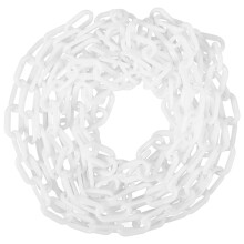 White Plastic Protective Chains Traffic Barrier Crowd Control Chain Links Safety Fence Parking Caution Security Roadway For Queue Line Parking