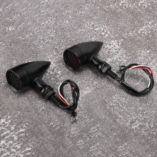 Retro Motorrad Bullet LED Blinker passend für Honda & Weitere, Schwarz