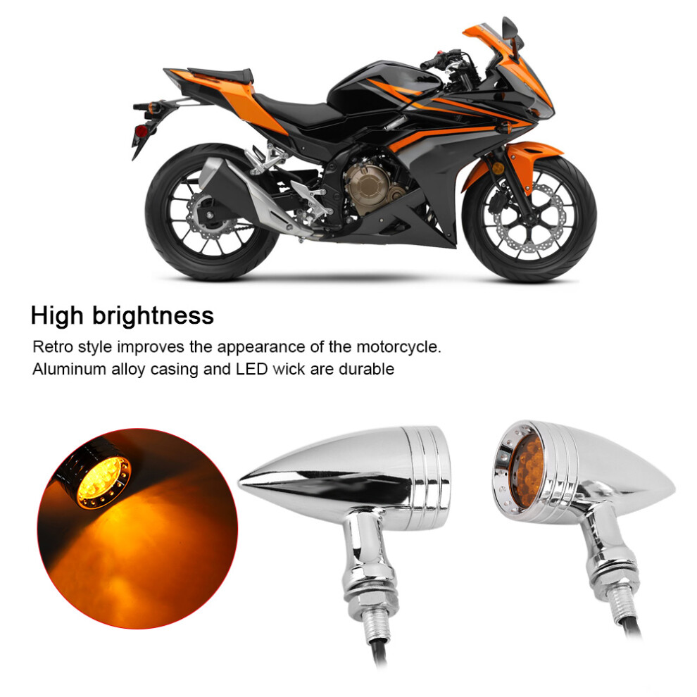 Bullet Led Turn Signal S For Honda - Retro Style Motorcycle Lamps Light 4181362522662