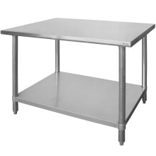 Mesa central atornillada Budget Line con estante - 140x60x85 cm