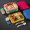 Καινοτόμο σετ Bento Box για παιδιά, Δοχεία γευμάτων ενηλίκων με διαμερίσματα, 4
