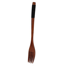 Juego de cubiertos de madera ecológicos, cuchara y tenedor de mango largo, resistentes al desgaste y de alta resistencia natural, vajilla de madera