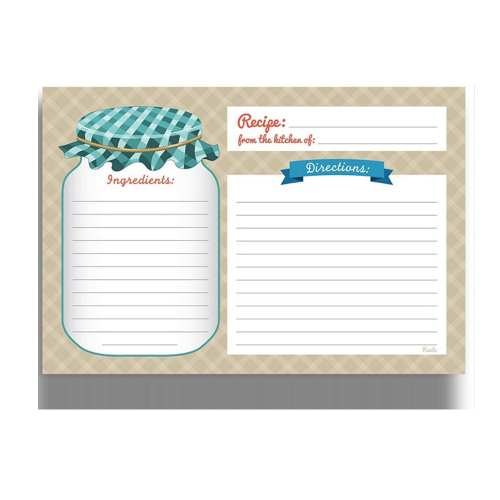 Fichas de Receitas Verde Sálvia e Branco 10x15cm/4x6 polegadas, Layout Perfeito, Impressão Frente e Verso, Superfície Fácil para Escrita, Bem