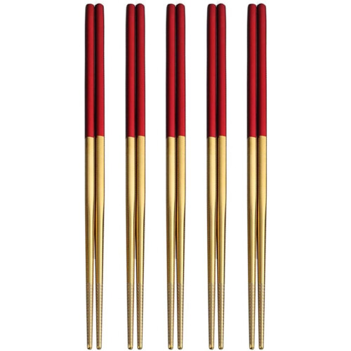 Κομψά Chopsticks από ανοξείδωτο ατσάλι, επαναχρησιμοποιούμενα Chopsticks με άνετη λαβή,