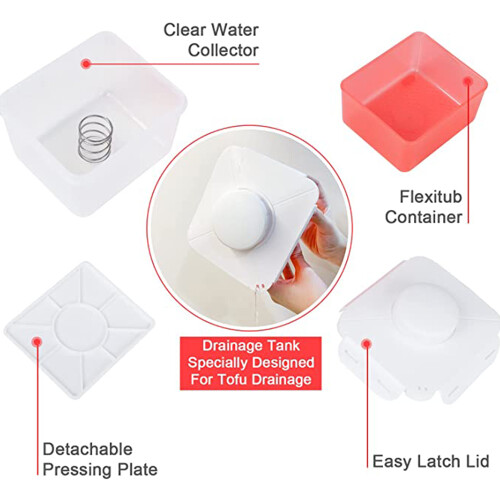 Tofu Press with Large Drip Tray, Unique Design for Faster Water ...
