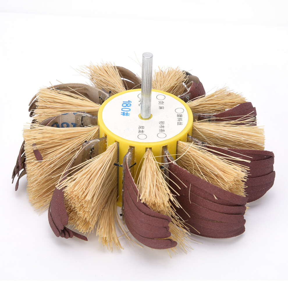 Drill-Mounted Sisal Buffing Wheel 180# Emery Cloth Polishing Wheel 6Mm Shaft 9481362526727