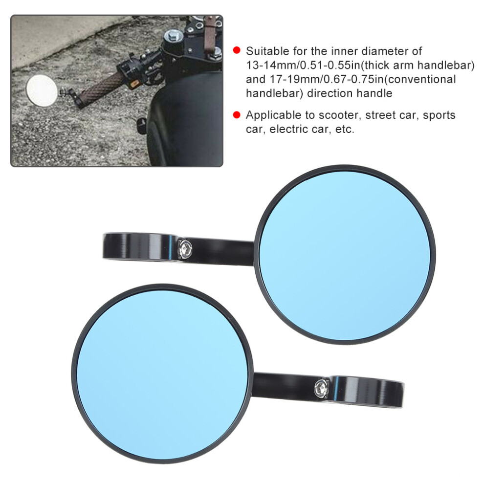 Cnc Aluminum Round Side Rearview Mirror For Scooter And Car Black 9461362527511