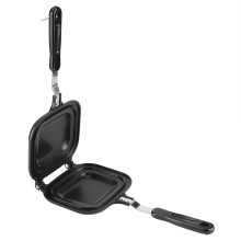 Padella multifunzione per la colazione, per pancake e panini, manici in acciaio inossidabile, antiaderente, per sandwich e panini, con design a