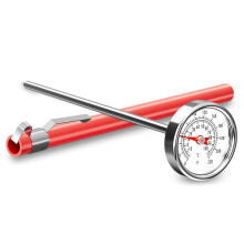 Conception compacte et portable, large plage de températures adaptée à diverses méthodes de cuisson, thermomètre à lait avec couvercle et clip