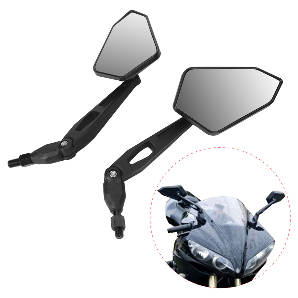 2X Rearview Side Mirrors For Honda Cbr Series, Glass 84X149.5mm Black 7681362530614